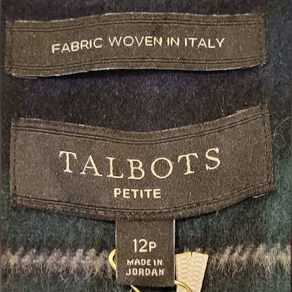 Talbots Classic Brushed Wool Plaid Double-Breasted  Blazer Size 12 P - Picture 5 of 7